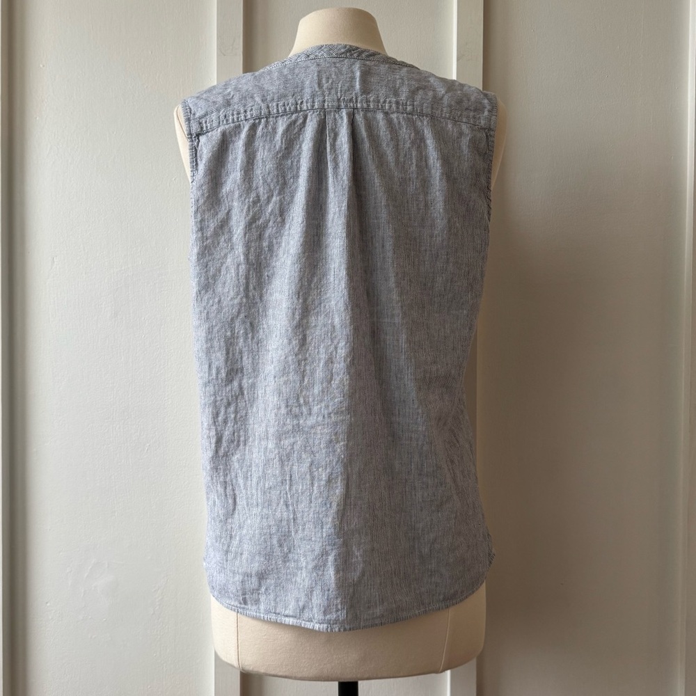 Pendleton Striped Sleeveless Button-Front Top Siz… - image 4